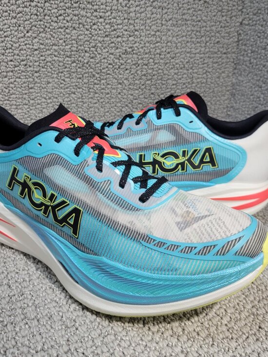 Hoka One Cielo X1 2.0 Unisex Size W12.5 M11.5 Frost Black Running Shoes 1162053 main image 5